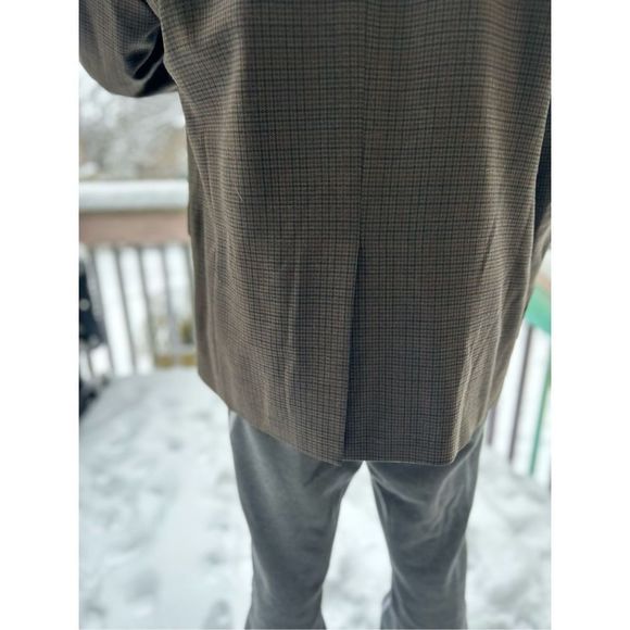 Nautica sports jacket suit plaid brown size 44R fully lined - Picture 11 of 16